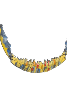 Immigration series, a river of people